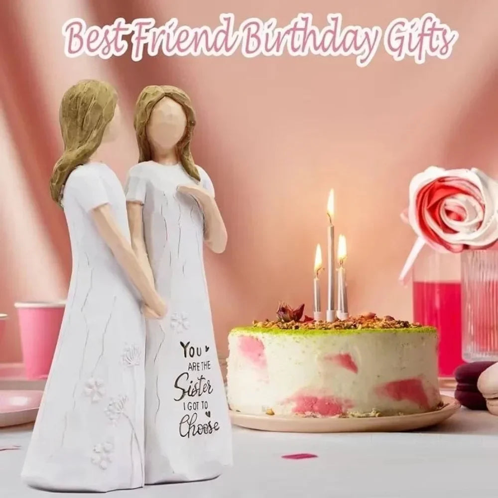 Friendship Angel Resin Figurine — Sisterhood Decor for Home or Office