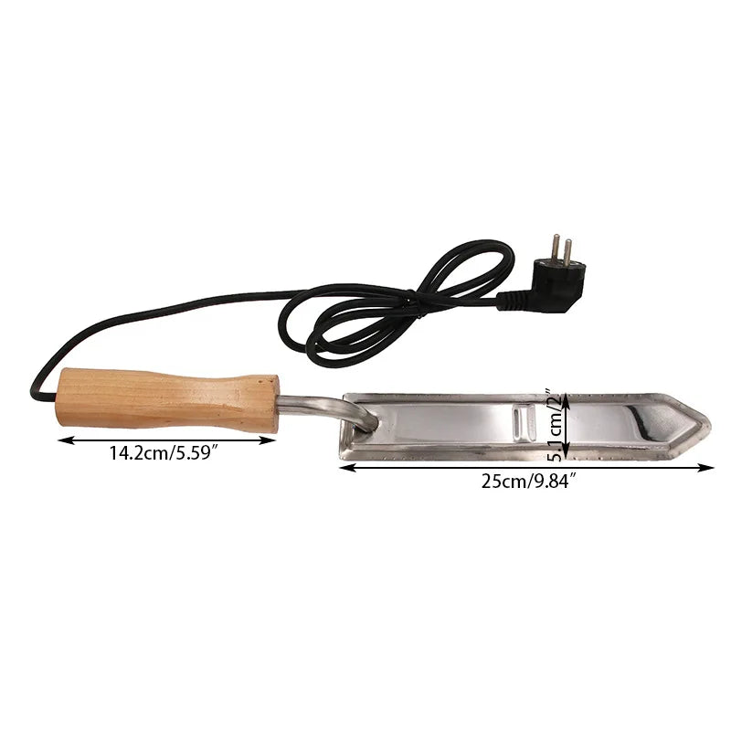 Electric Honey Knife — Heated Beekeeping Scraper with Wooden Handle