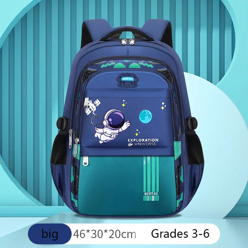 Astronaut Print Kids Backpack — Waterproof School Bag for Boys