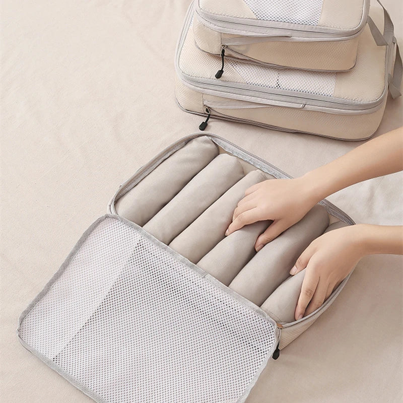 Travel Packing Cube Set — Lightweight Compression Storage Bags
