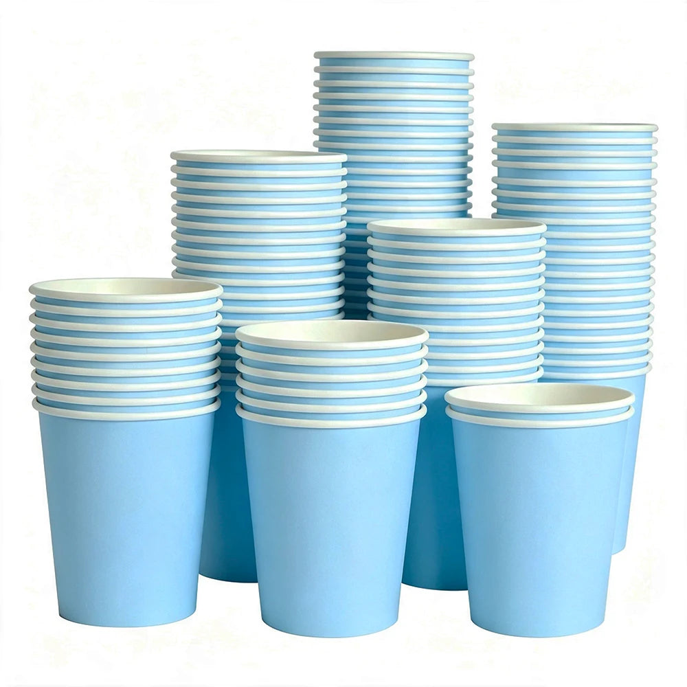 Solid Color Paper Plates — Disposable 7-Inch Party Tableware