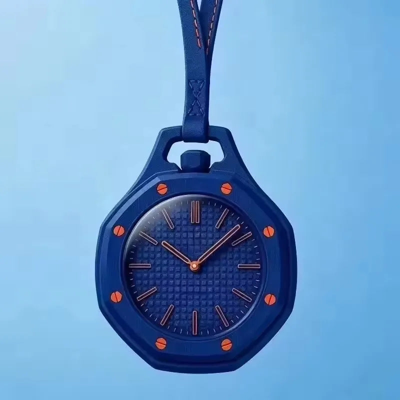 Silicone Pocket Watch with Sling — Portable Quartz Timepiece, Multicolor