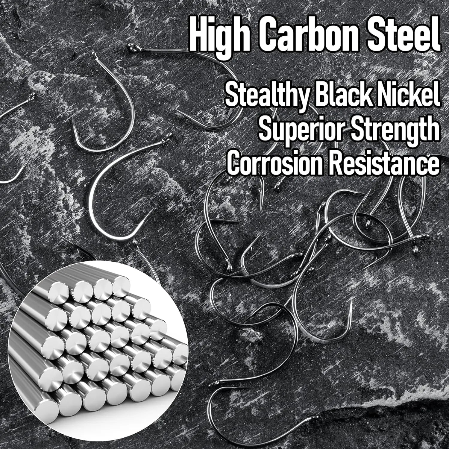 FishTrip High Carbon Steel Fishing Hooks — Versatile Drop Shot & Wacky Rig Set