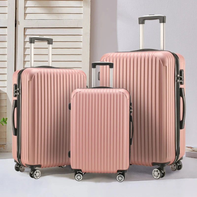 3-Piece Hard Shell Luggage Set — Durable Spinner Trolley Cases for Travel