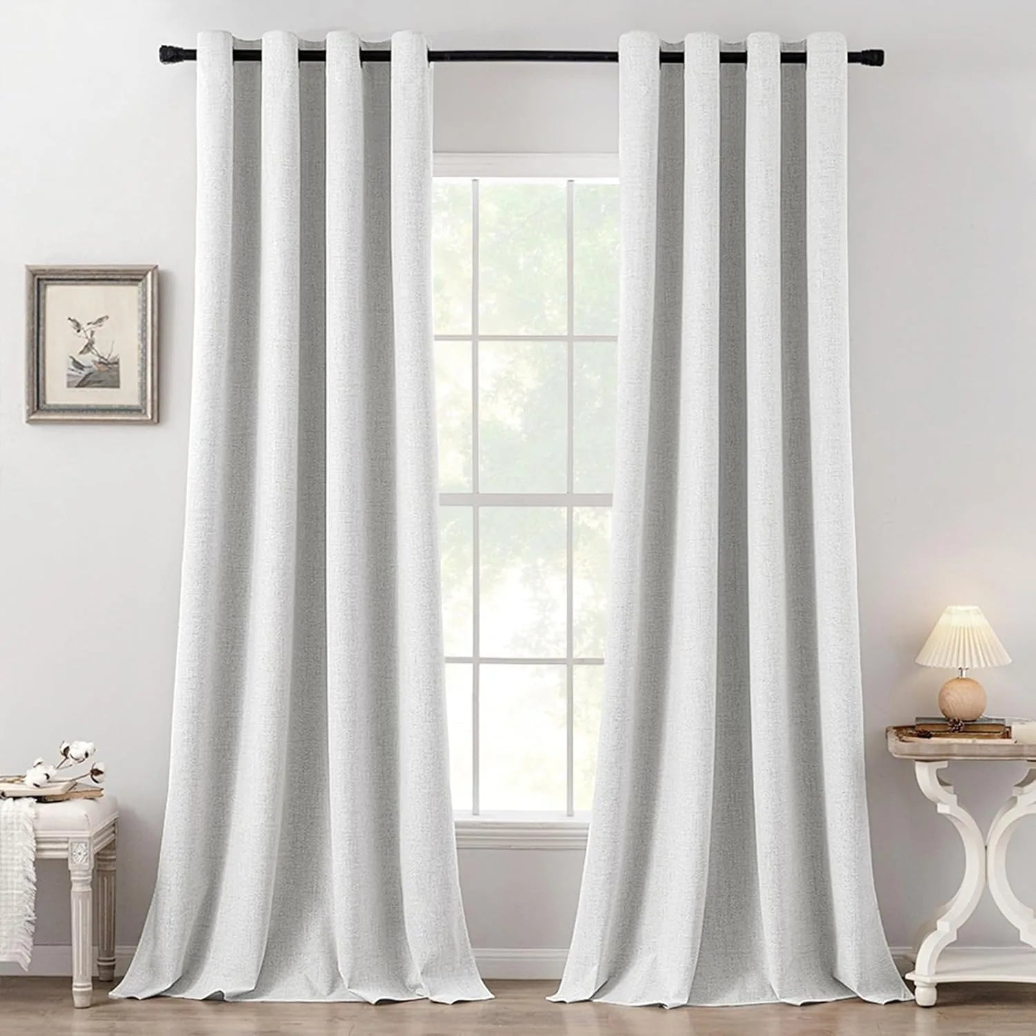 Linen Textured Blackout Curtains — Thermal Insulated Window Drapes
