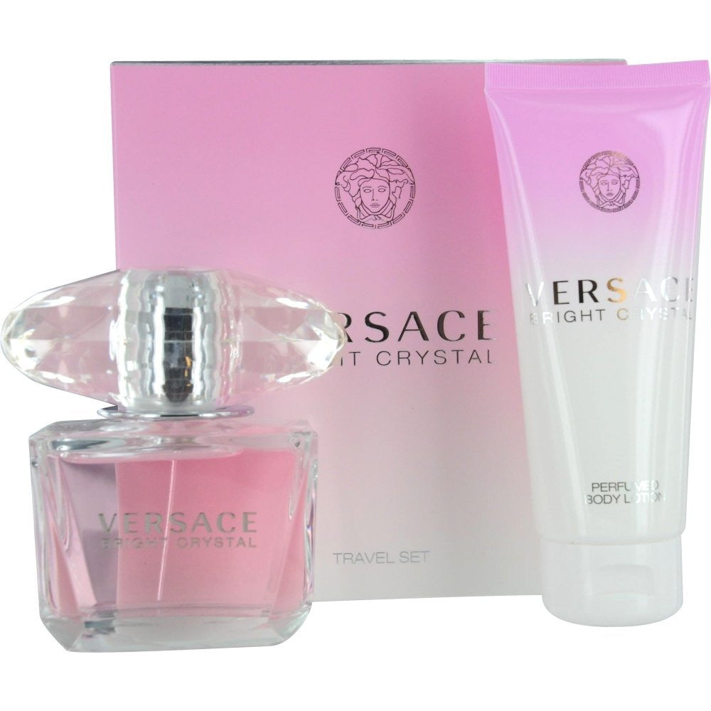Bright Crystal 2 pcs Set: 3 oz Edt Sp + 3.4 Body Lotion by Versace for Women