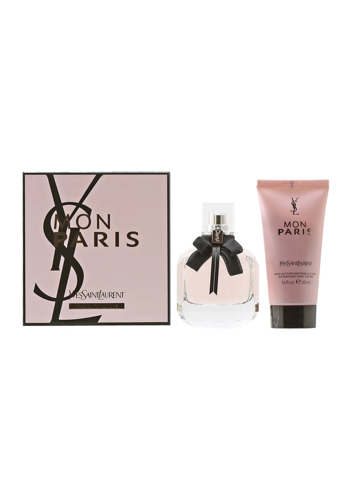 Ysl Mon Paris 2 pcs Set: 1.6 Eau de Parfum Spray + 1.6 Body Lotion by Yves Saint Laurent for Women