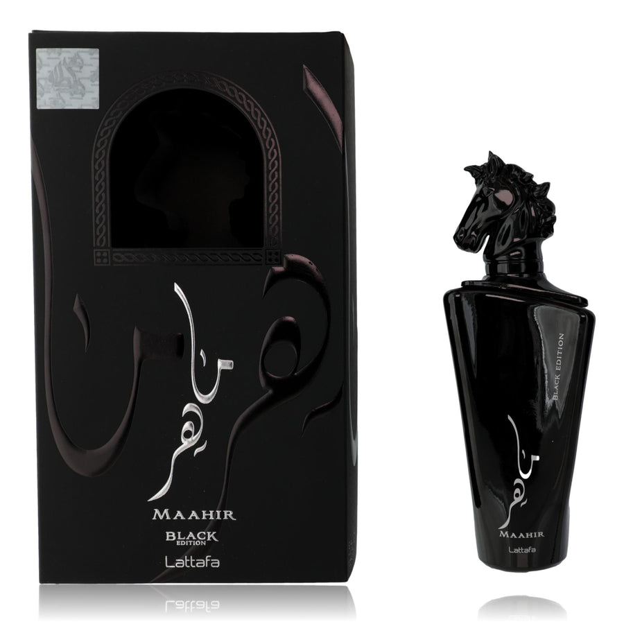 Maahir Black Edition by Lattafa, 3.4 oz EDP Spray for Unisex