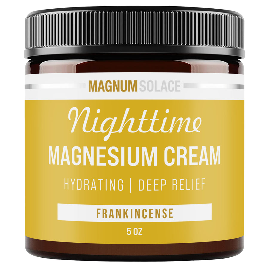 Nighttime Magnesium Cream by Magnum Solace, 5 oz Lotion- Frankincense