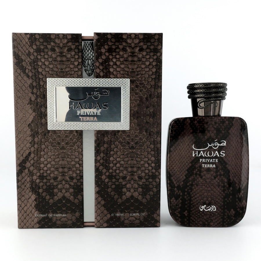 Hawas Private Terra by Rasasi, 3.3oz Extrait De Parfum Spray for Unisex 